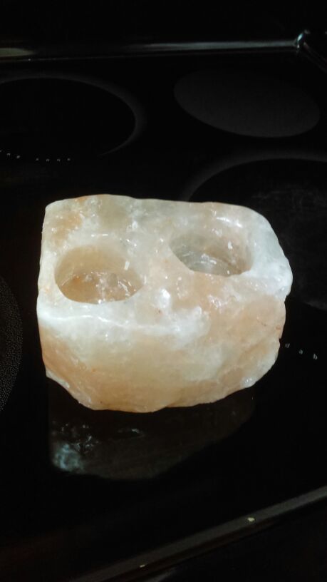 Pink Himalayan Salt Rock Candle Holder