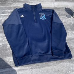 University Of Rhode Island URI Adidas Jacket Mens Size M Navy Blue 1/4 Zip