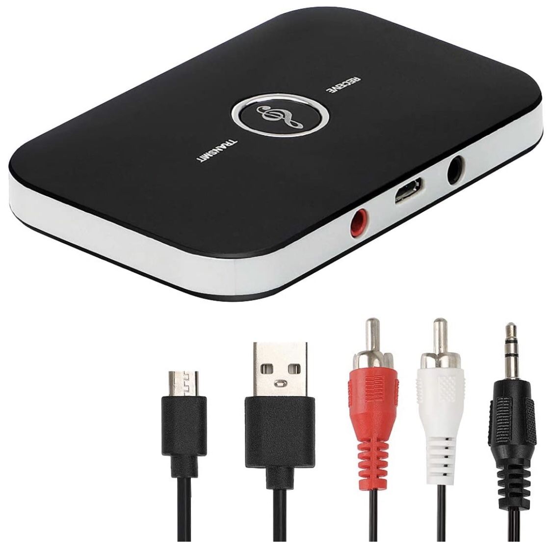 Bluetooth 5.0 Transmitter Receiver, KKUYI 2-in-1 Wireless 3.5mm Adapter, Low Latency Bluetooth Audio Adapter for TV, Car, iPod, Home Stereo System