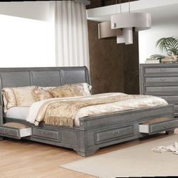 Queen Bed Frame  Dresser Mirror One Nightstand   Free Local Delivery   Check The Description