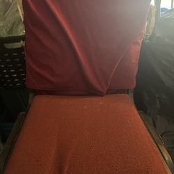 Burgundy Red Fabric Metal Frame Stackable Chairs