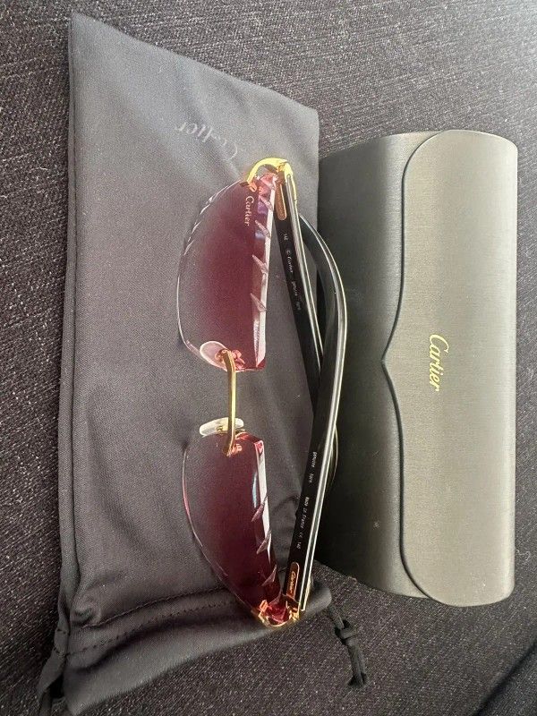 Cartier Buffalo Horn Frames w/ Custom Diamond Cut Lenses + Originals – Authentic Luxury