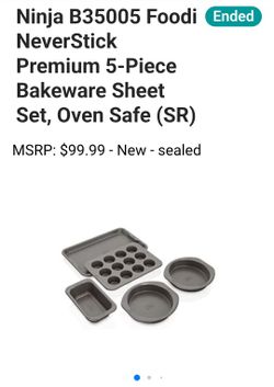 Ninja B35005 Foodi NeverStick Premium 5-Piece Bakeware Sheet Set, Oven Safe up to 500⁰F