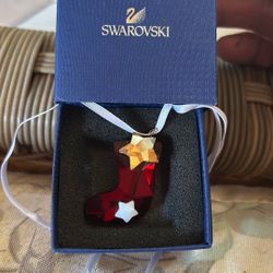 Swarovski Twinkling Star On Boot Christmas Ornament 
