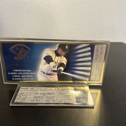 Tony Gwynn Final home game ticket and career plaque 