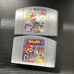 Nintendo Mario Kart 64 & Super Smash Bros. Nintendo 64 Game Cartridges