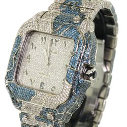 Cartier Santos 40mm Diamond Automatic Stainless Steel Watch