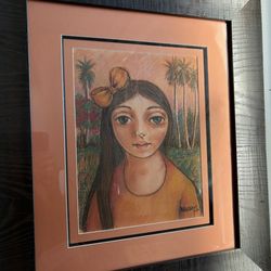 Framed Original Portrait Artwork – Tropical / Contemporary Style