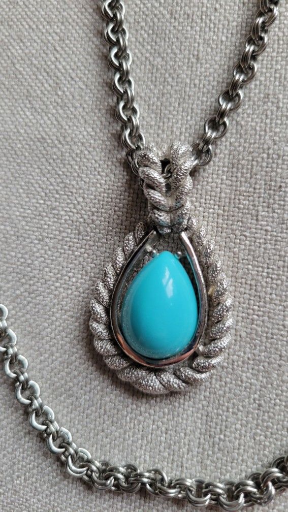Avon Turquoise Stone Double Necklace