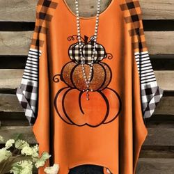 Women Thanksgiving Holiday Fall  Halloween Boho Tunic Top Blouse 4X New