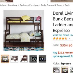 BUNK BEDS New In Box Everything Complete Box Never Been Open Solid Wood