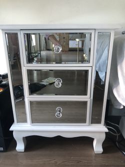Mirror Glass Nightstand