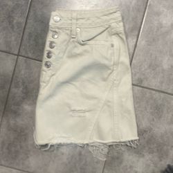 White Jean Skirt