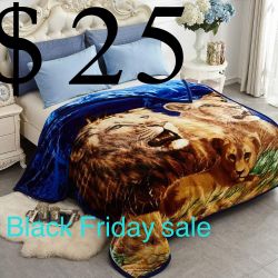 Queen Size 2 Ply Blanket Brand New Lion Dolphin Design