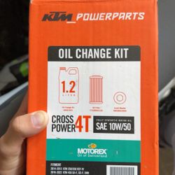 KTM OIL CHANGE KIT - MOTOREX CROSS POWER 4T 10W/50 - MX/ENDURO 2014-2026