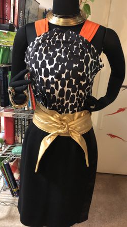 Gucci Authentic MEDIUM Women’s EUC Gucci W Style Blk/Wht/Red/Orange Top Size 40/10