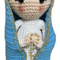 Blessed Virgin Mary Grace Fatima Lady figure GOD Statue crochet Catholic USA