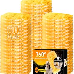 60 Count Heavy Duty Duster Refills for Swiffer, Multisurface 360° Larger Size Dusters with 4X Microfibers, Disposable Dusters for Pet, Cleaning Home, 