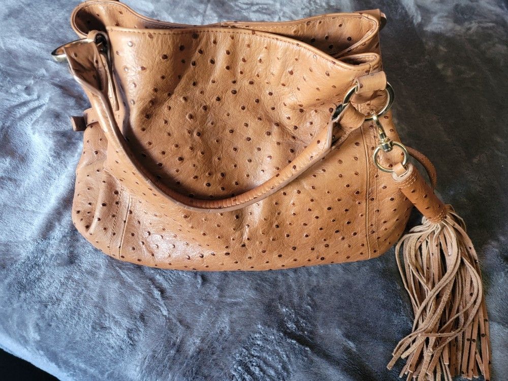 G.I.L.I. Ostrich Print Genuine Leather Purse