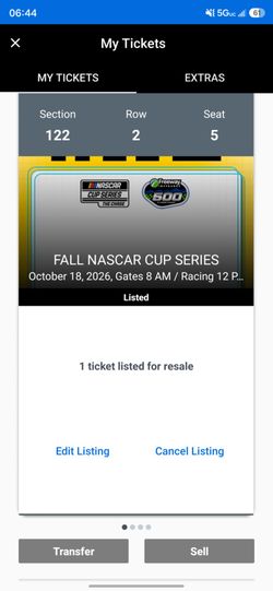 Nasacar tickets