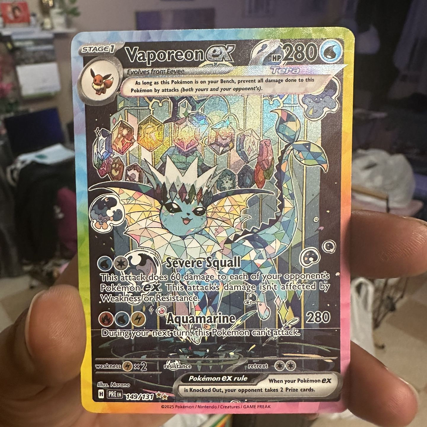 vaporeon pokemon card ex - 149/131 - SV: Prismatic Evolutions (PRE) Holofoil for Sale in Seattle, WA [Water] Pokemon Card “Vaporeon ex” sv8a