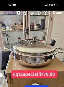 Caserola 6 qt de la Vida Sana 5 Capas de Acero Inoxidable Cosina sin Grasa a Vapor Princess House Ventas Finales