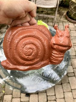 Terracotta Snail Pot: 9”W x 9”D x  5.5”H