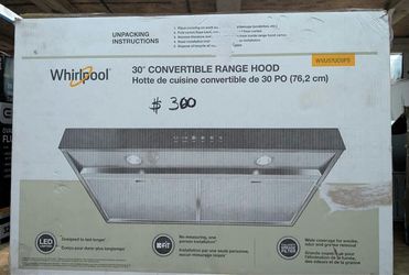 Whirlpool 30in Convertible Range Hood