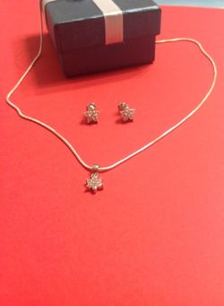 Snowflower necklace and earrings