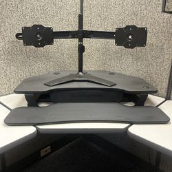Dual-Monitor Planar Mount + Electric Adjustable Sit-Stand Versa Desk — Great Bundle!