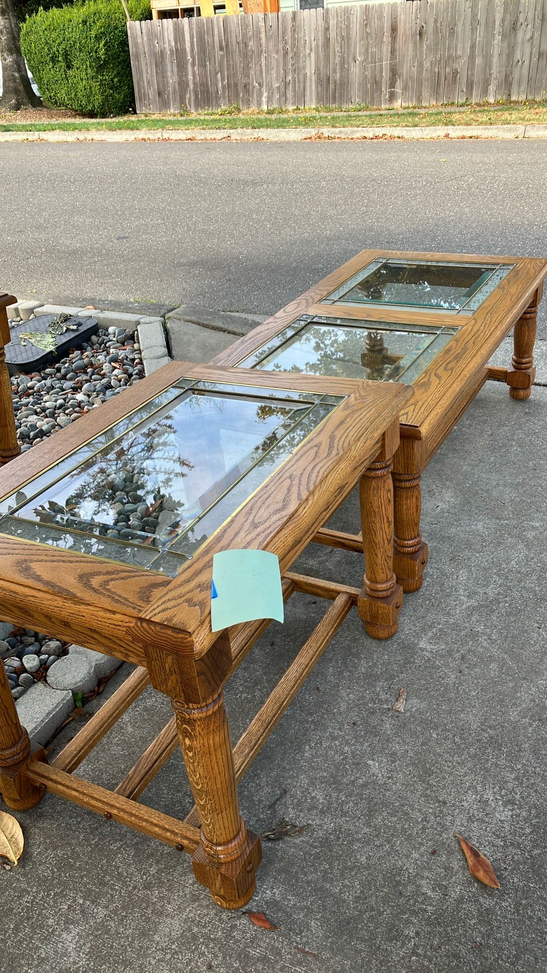 Coffee And 2 End Tables.  Oak