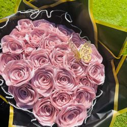 handmade ribbon roses 