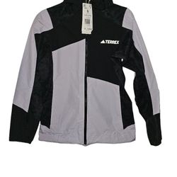 Adidas Xperior Terrex Rain Ready Hybrid Hiking Jacket Silver Dawn Black Women S