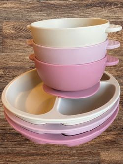 Toddler plates silicone with suction