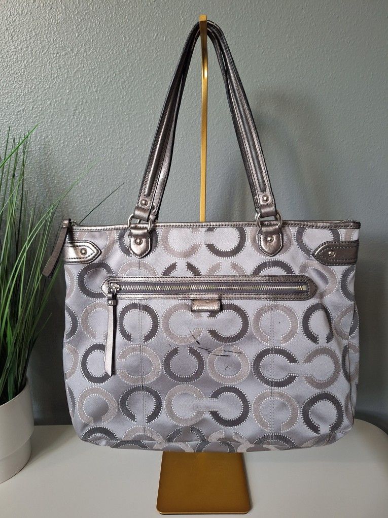 Coach Vintage 2000's Cancas Tote Gray
