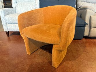 SOFACOMPANY Orange Art Deco Barrel-Back Chair