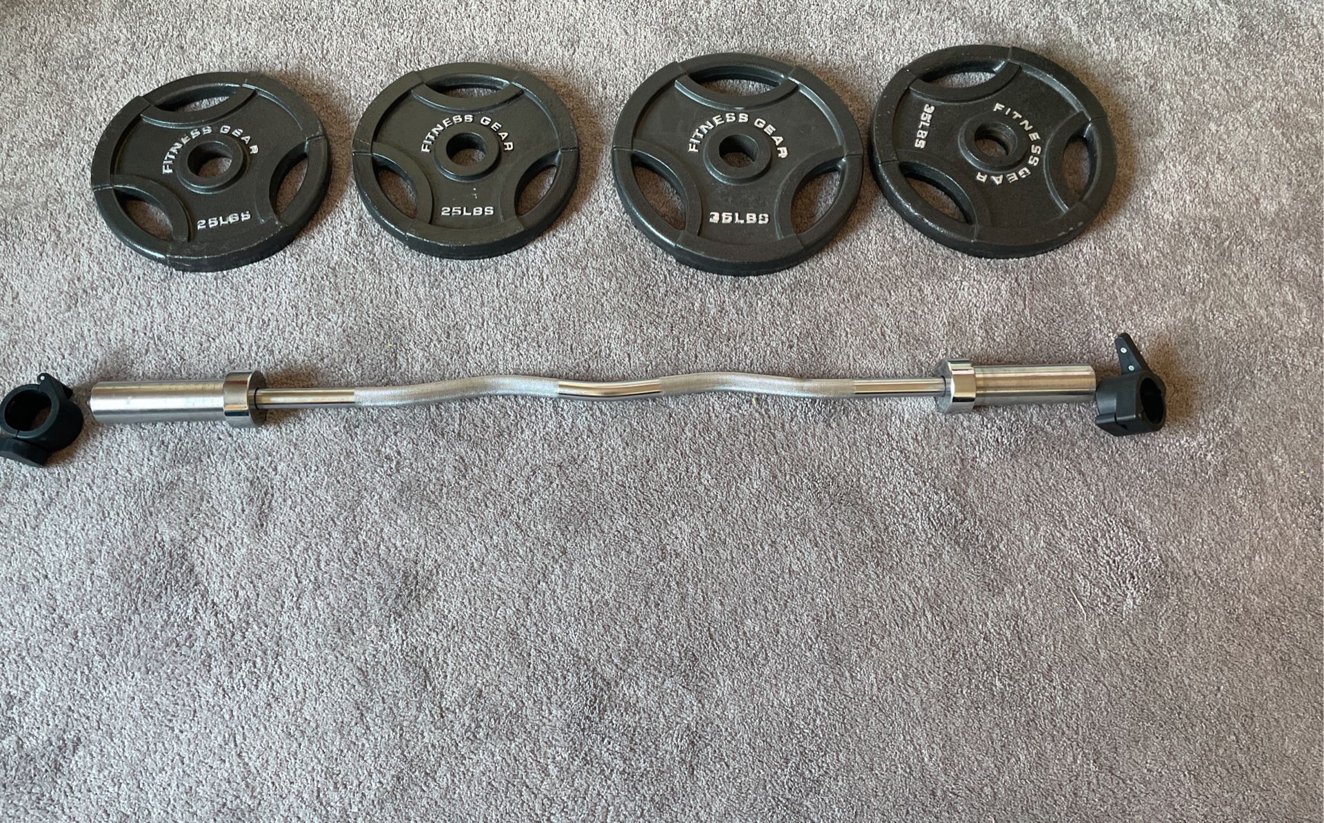 Olympic Ez Curl Bar with Weights