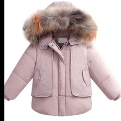 Brand New With Tags Two Piece Kids Snow Suite. With Real Fur Trim .