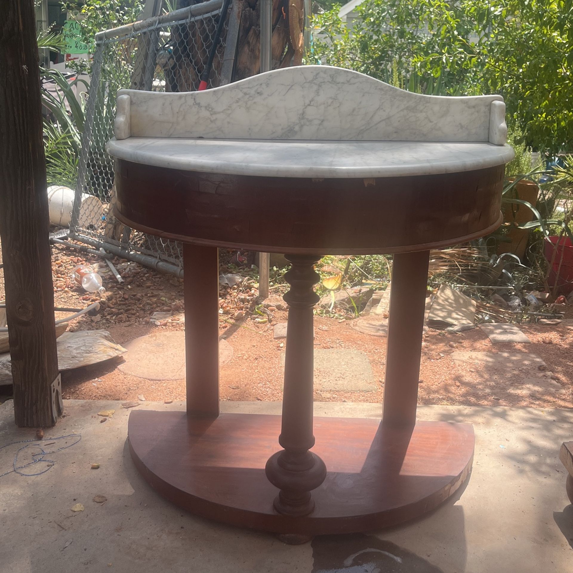 Set Of 3 Granite Top Antique
