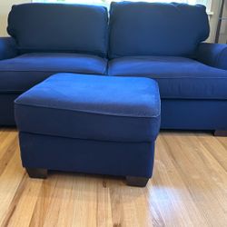Pottery Barn Couch (loveseat) With Ottoman 