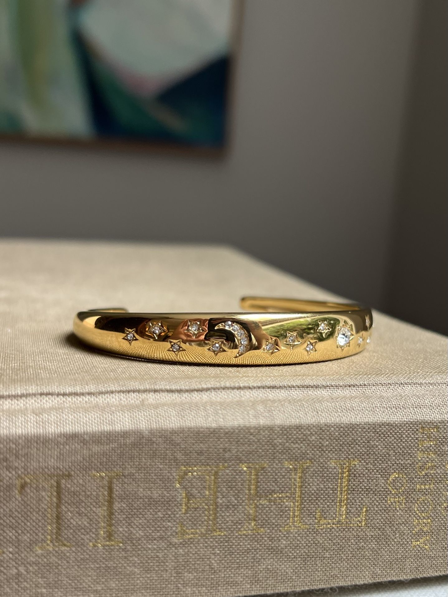 Detailed Star Sun & Moon Cuff Bracelet ( firm on price )