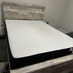 Gray Bed frame And Mattress 