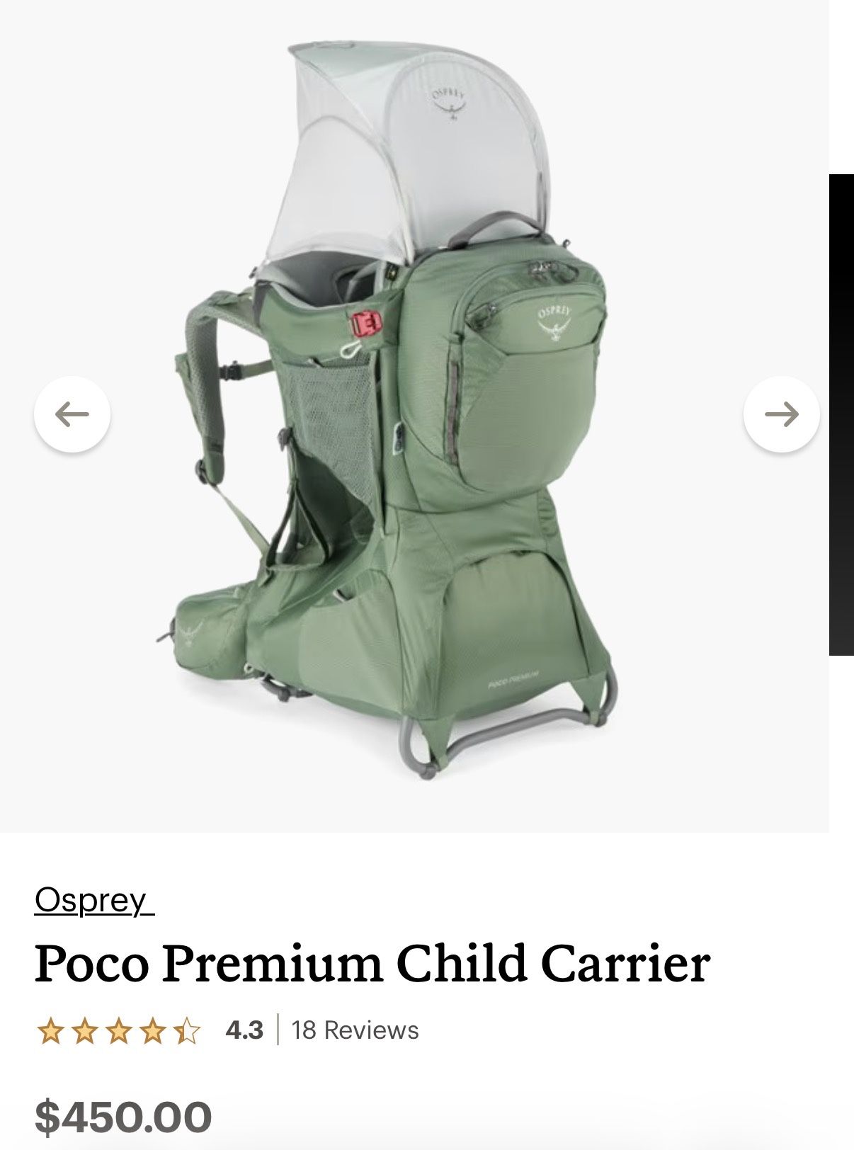Osprey Poco Hiking Backpack Child Carrier