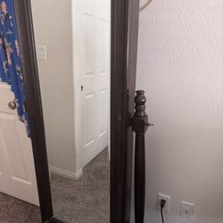 Large Standing Mirror Armoire  Jewelry With Key To Lock