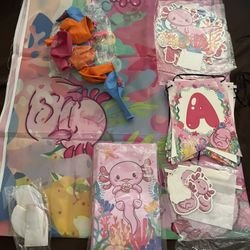 Axolotl birthday decor set 