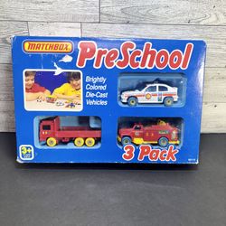 Matchbox 1990 Vintage PreSchool Colors 3 Vehicle Set NIB/SEALED 