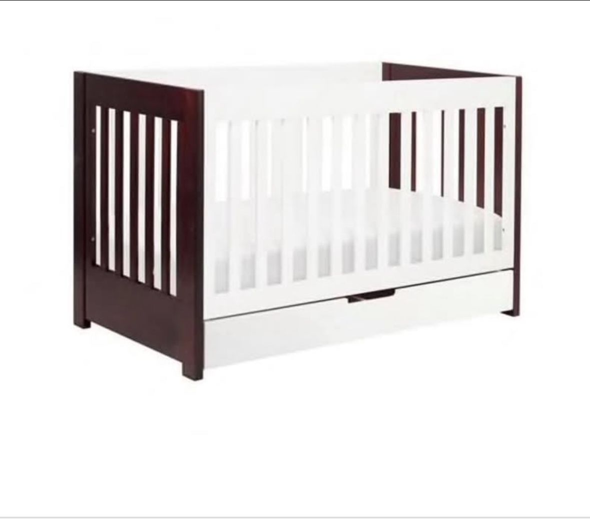 Babyletto Mercer 3-in-1 Convertible Crib with Toddler Bed Conversion Kit, Espresso/ White
