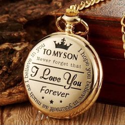 to my son pocket watch -New 