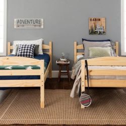 New Twin Over Twin Bunk Beds - Solid Wood 