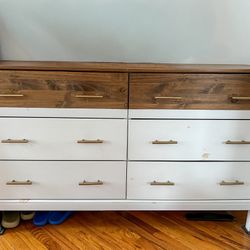 Custom Solid Wood 6-Drawer Dresser with Metal Handles
